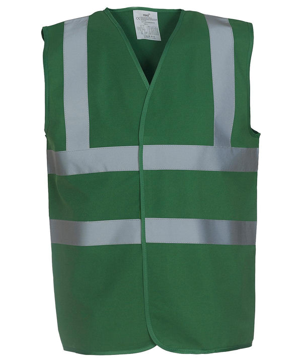 Paramedic Green - Hi-vis 2-band-and-braces waistcoat (HVW100) Safety Vests Yoko Must Haves, Personal Protection, Plus Sizes, Safety Essentials, Safetywear, Workwear Schoolwear Centres
