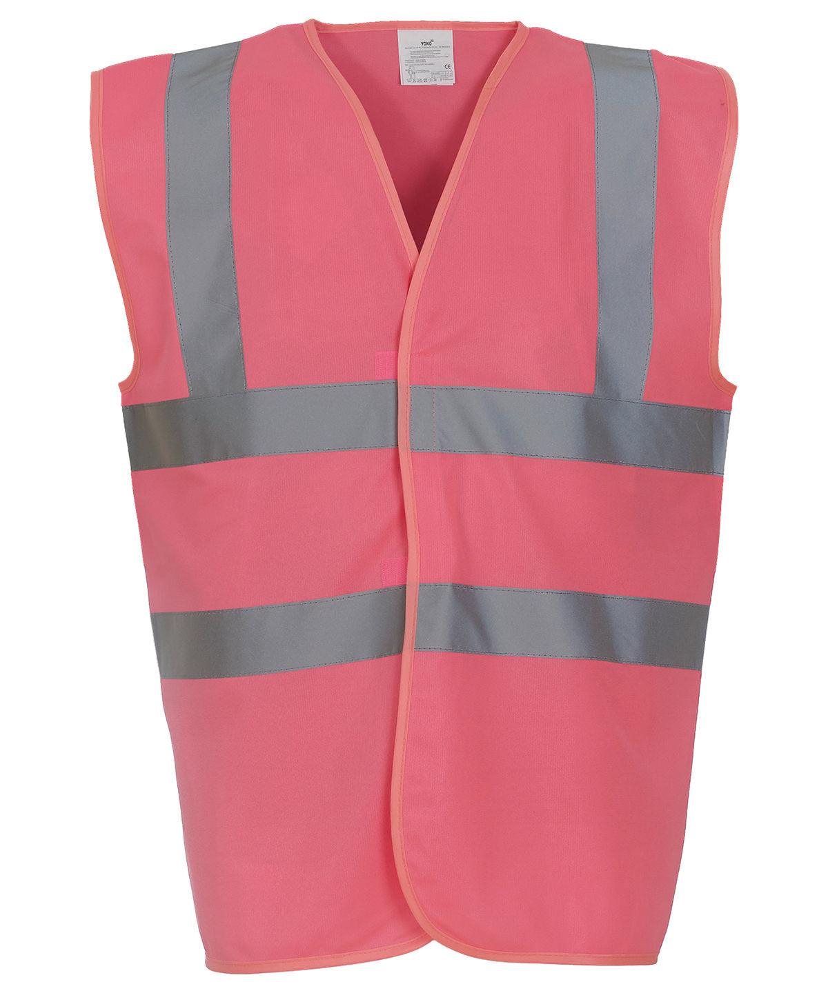 Pink - Hi-vis 2-band-and-braces waistcoat (HVW100) Safety Vests Yoko Must Haves, Personal Protection, Plus Sizes, Safety Essentials, Safetywear, Workwear Schoolwear Centres