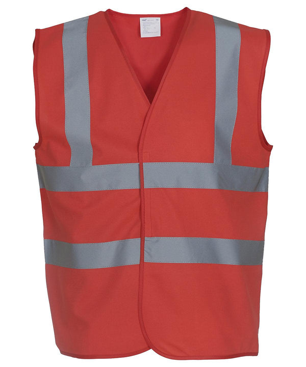 Red* - Hi-vis 2-band-and-braces waistcoat (HVW100) Safety Vests Yoko Must Haves, Personal Protection, Plus Sizes, Safety Essentials, Safetywear, Workwear Schoolwear Centres