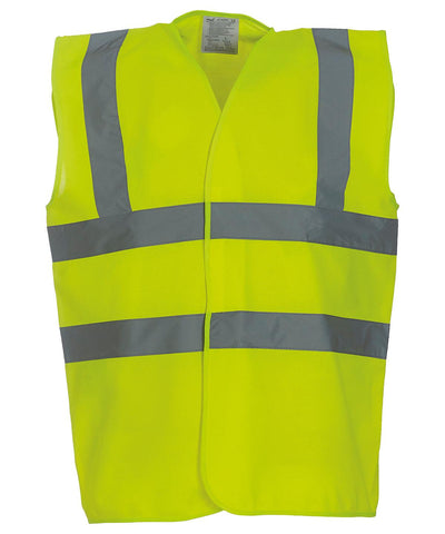 Yellow* - Hi-vis 2-band-and-braces waistcoat (HVW100) Safety Vests Yoko Must Haves, Personal Protection, Plus Sizes, Safety Essentials, Safetywear, Workwear Schoolwear Centres