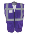 Purple - Multifunctional executive hi-vis waistcoat (HVW801) Safety Vests Yoko Must Haves, Personal Protection, Plus Sizes, Safety Essentials, Safetywear, Workwear Schoolwear Centres