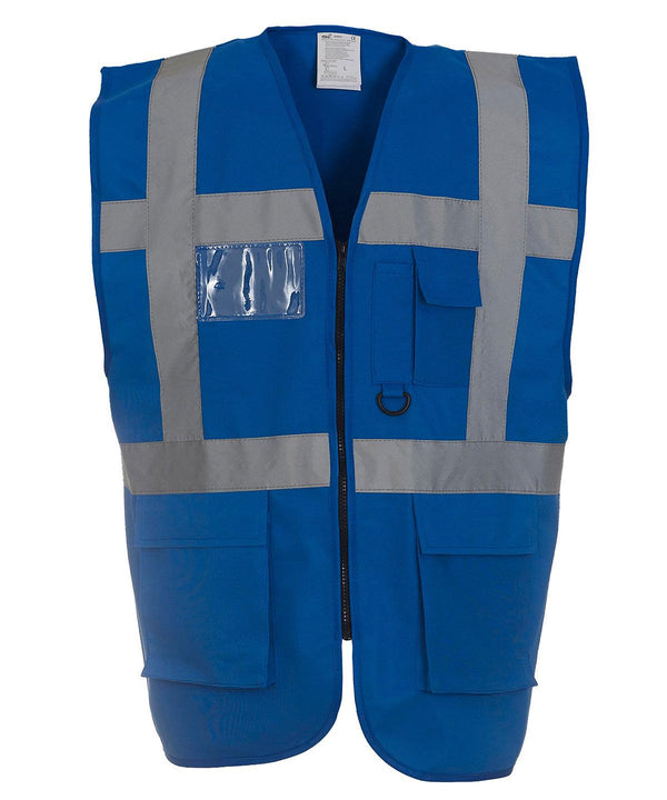 Royal Blue - Multifunctional executive hi-vis waistcoat (HVW801) Safety Vests Yoko Must Haves, Personal Protection, Plus Sizes, Safety Essentials, Safetywear, Workwear Schoolwear Centres