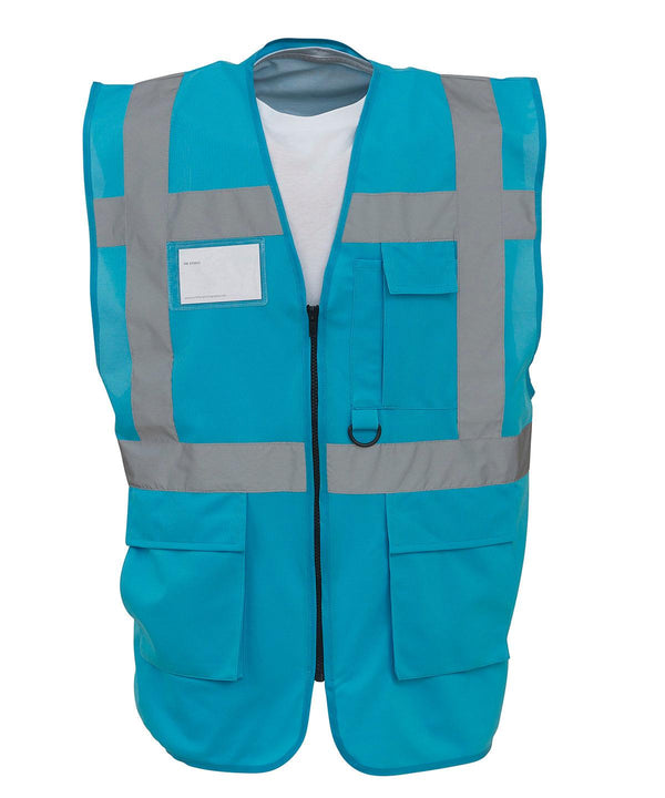 Sapphire - Multifunctional executive hi-vis waistcoat (HVW801) Safety Vests Yoko Must Haves, Personal Protection, Plus Sizes, Safety Essentials, Safetywear, Workwear Schoolwear Centres