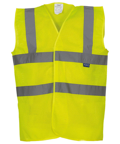 Yellow - Top cool open mesh 2-band-and-braces waistcoat (HVW120) Safety Vests Yoko Plus Sizes, Safety Essentials, Safetywear, Workwear Schoolwear Centres