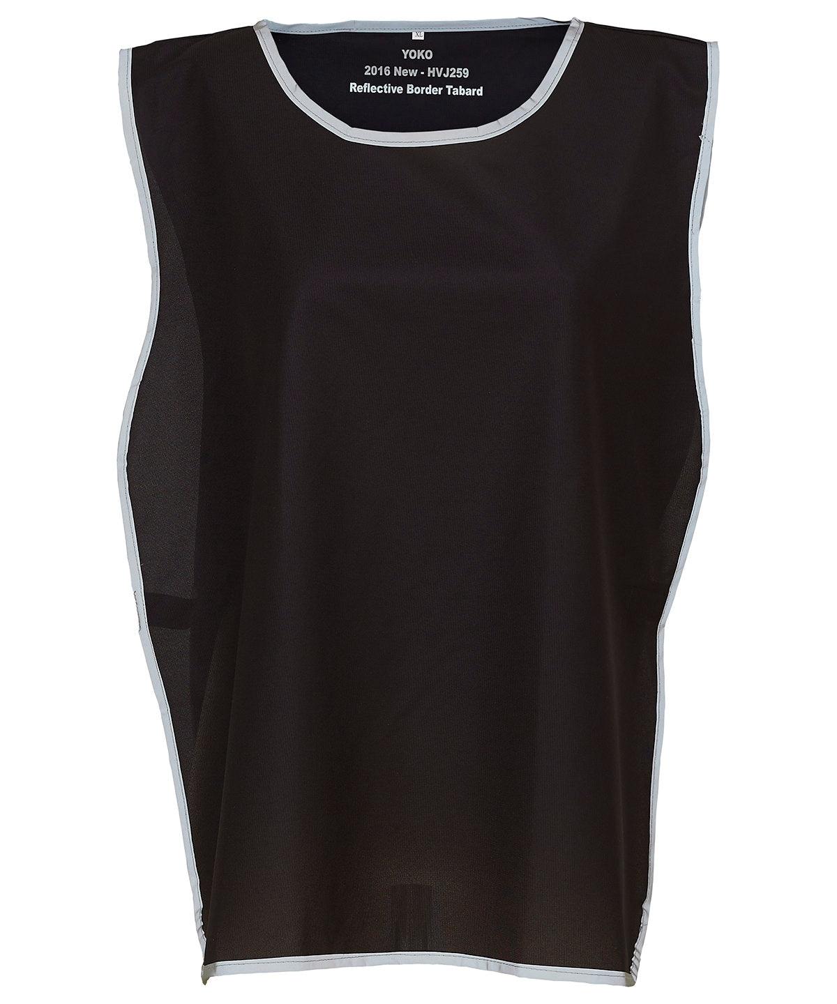 Black - Hi-vis reflective border tabard (HVJ259) Tabards Yoko Must Haves, Safety Essentials, Safetywear, Workwear Schoolwear Centres