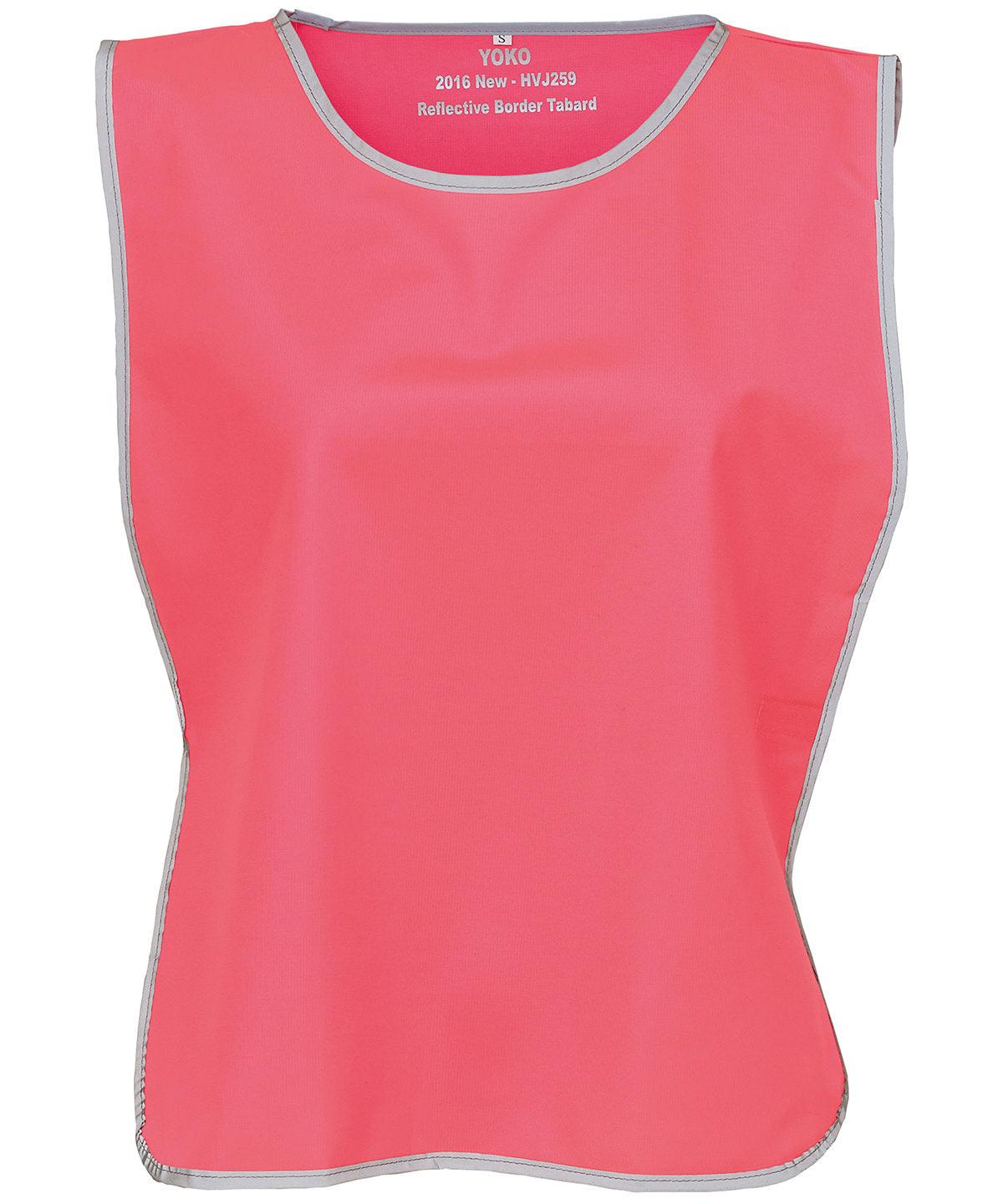 Fluo Pink - Hi-vis reflective border tabard (HVJ259) Tabards Yoko Must Haves, Safety Essentials, Safetywear, Workwear Schoolwear Centres