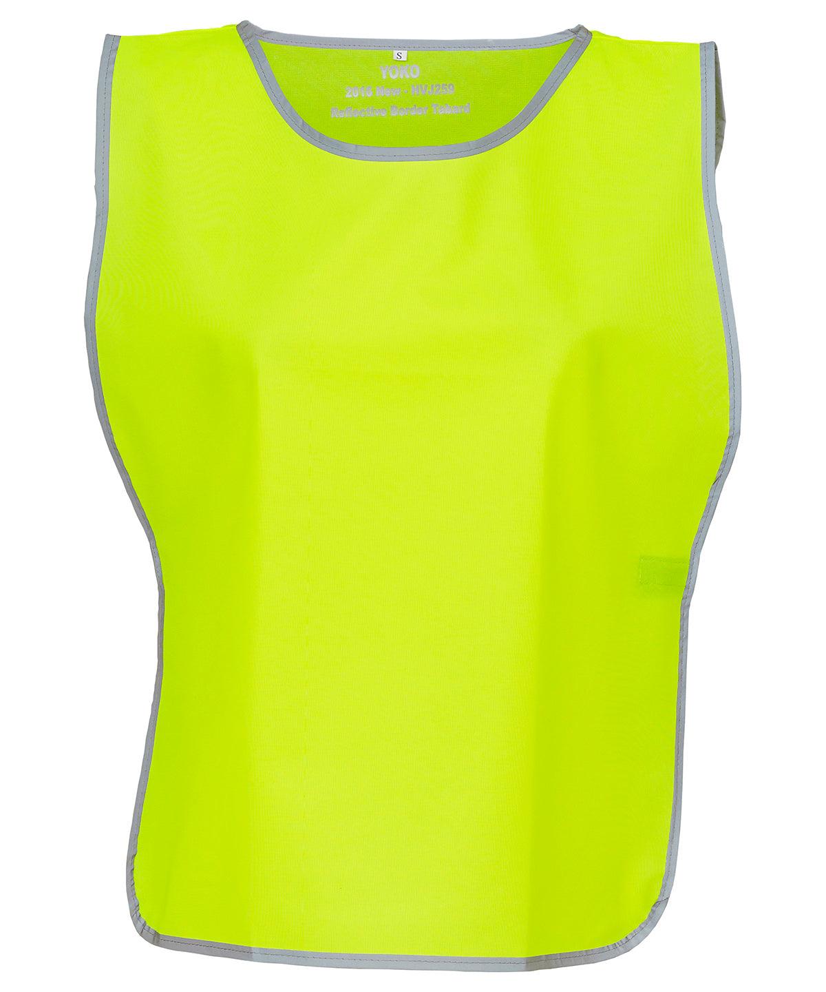 Yellow - Hi-vis reflective border tabard (HVJ259) Tabards Yoko Must Haves, Safety Essentials, Safetywear, Workwear Schoolwear Centres