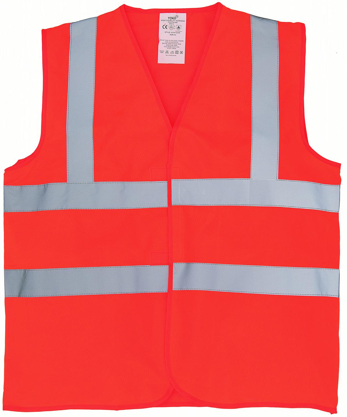 Orange - Flame-retardant hi-vis sleeveless waistcoat (HVW100FR) Safety Vests Yoko Plus Sizes, Safety Essentials, Safetywear, Workwear Schoolwear Centres