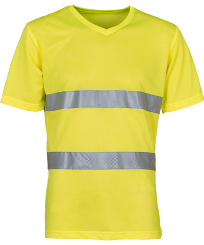Yellow - Hi-vis top cool super light v-neck t-shirt (HVJ910) T-Shirts Yoko Plus Sizes, Safetywear, Workwear Schoolwear Centres