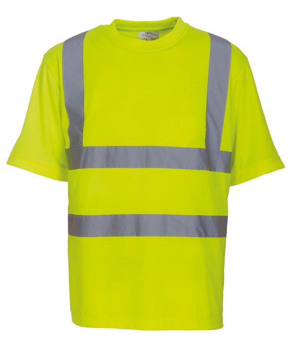 Yellow - Hi-vis short sleeve t-shirt (HVJ410) T-Shirts Yoko Must Haves, Plus Sizes, Safetywear, Workwear Schoolwear Centres