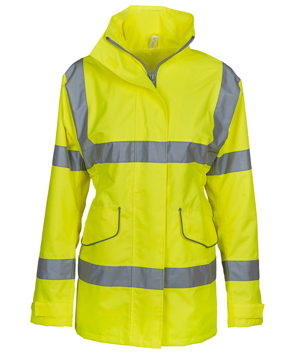 Yellow - Women's hi-vis executive jacket (HVP189) Jackets Yoko Safetywear, Workwear Schoolwear Centres