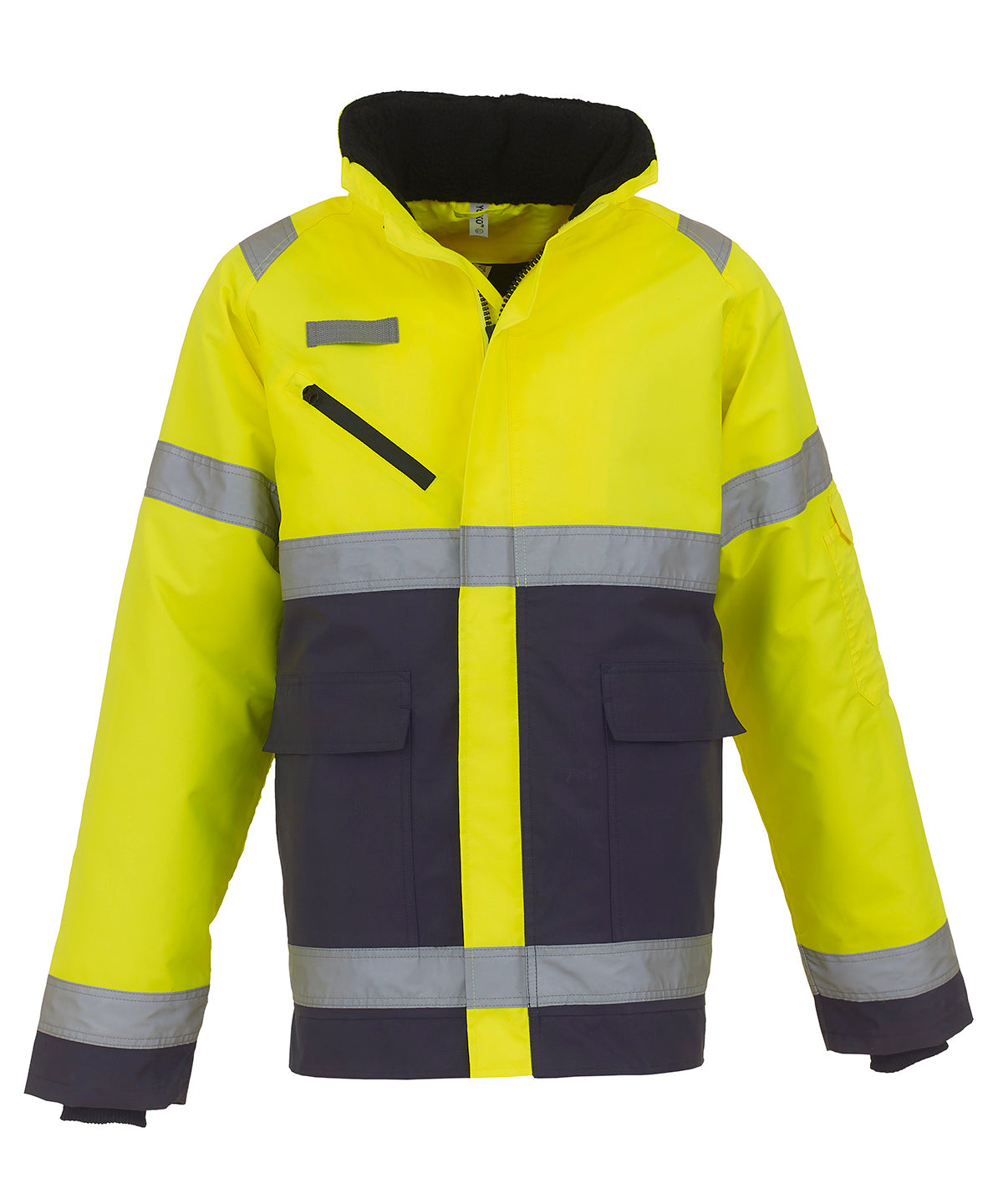 Yellow/Navy - Hi-vis Fontaine storm jacket (HVP309) Jackets Yoko Plus Sizes, Safetywear, Workwear Schoolwear Centres
