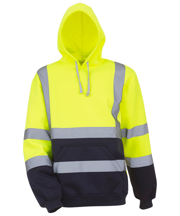 Yellow/Navy - Hi-vis pull-over hoodie (HVK05) Hoodies Yoko Hoodies, Must Haves, Plus Sizes, Safetywear, Workwear Schoolwear Centres
