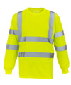Yellow - Hi-vis long sleeve t-shirt (HVJ420) T-Shirts Yoko Plus Sizes, Safetywear, Workwear Schoolwear Centres