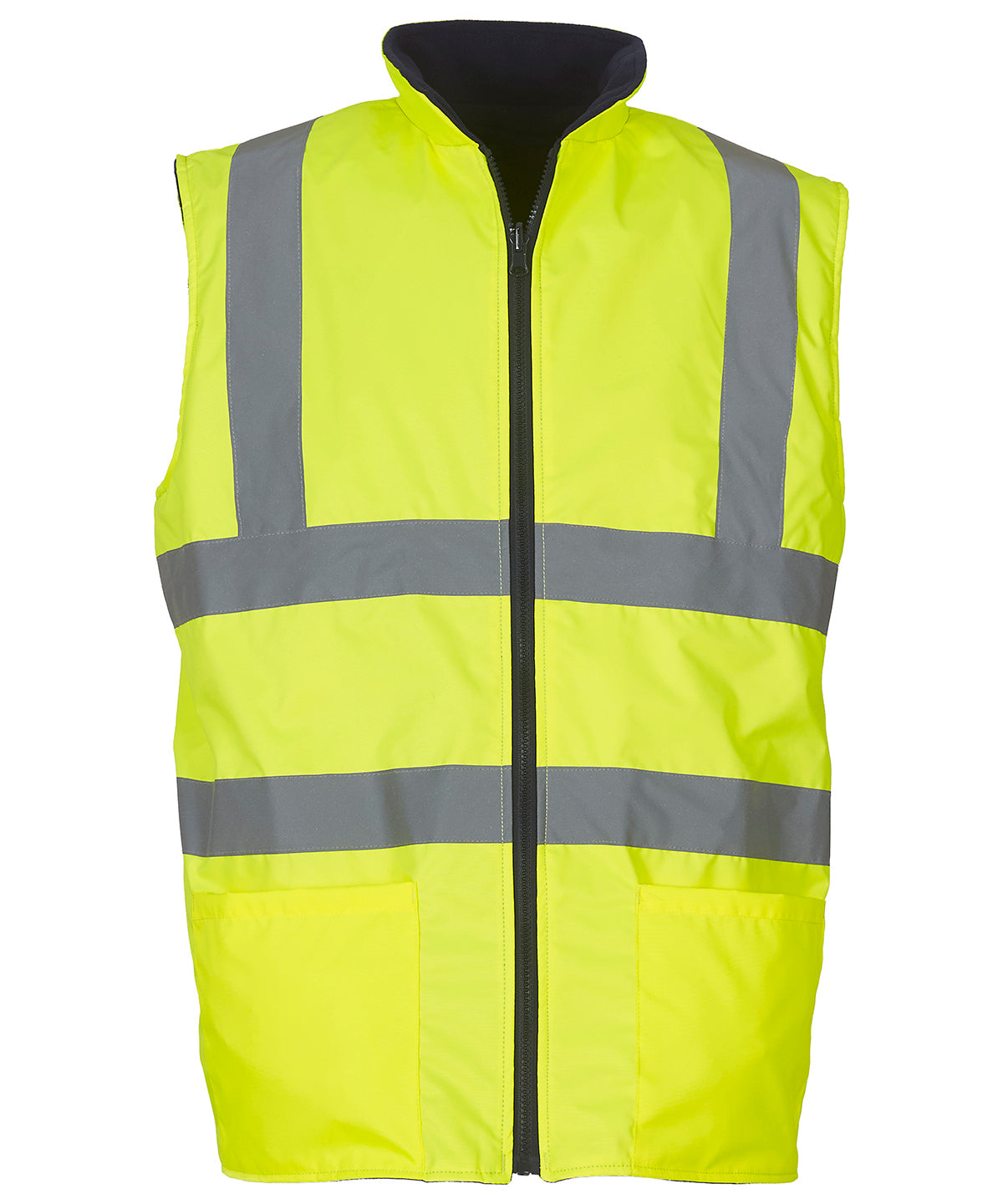 Yellow - Hi-vis reversible fleece bodywarmer (HV008F) Body Warmers Yoko Gilets and Bodywarmers, Jackets & Coats, Jackets - Fleece, Must Haves, Plus Sizes, Safetywear, Workwear Schoolwear Centres