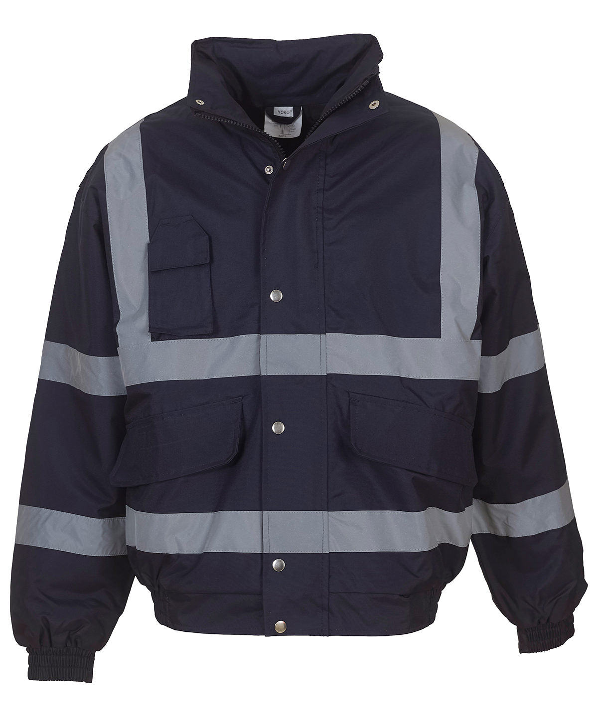 Navy - Hi-vis classic bomber jacket (HVP211) Jackets Yoko Jackets & Coats, Must Haves, Safetywear, Workwear Schoolwear Centres