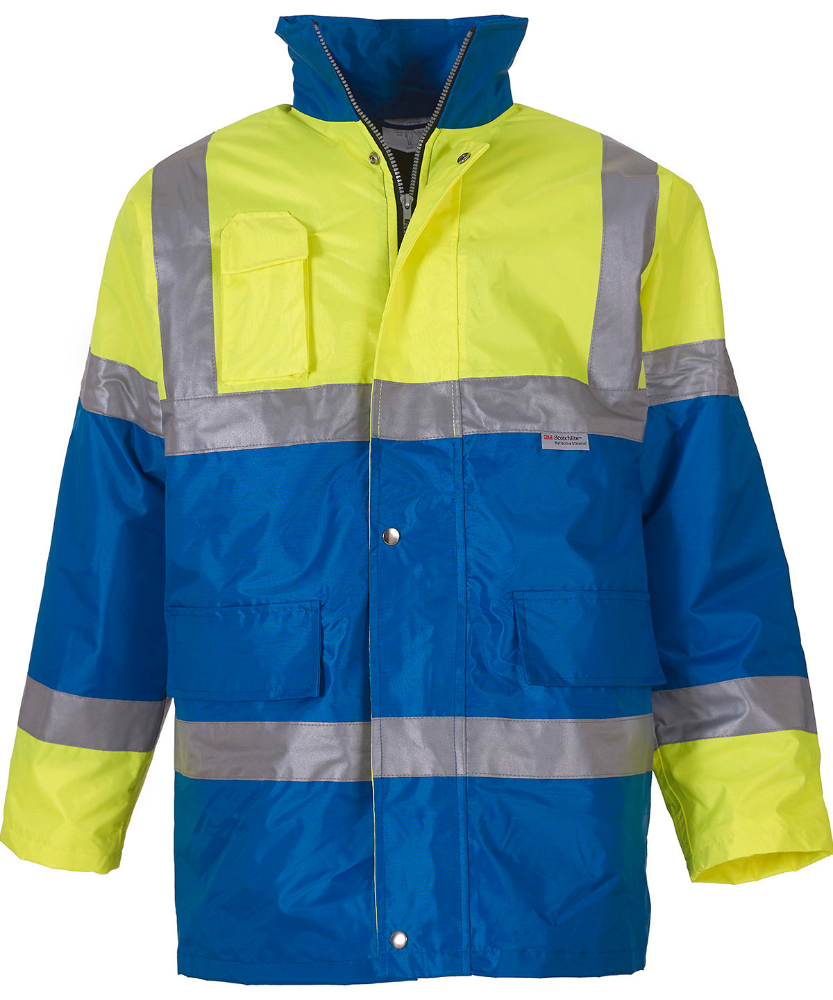 Yellow/Royal Blue - Hi-vis contrast jacket (HVP303) Jackets Yoko Jackets & Coats, Plus Sizes, Safetywear, Workwear Schoolwear Centres
