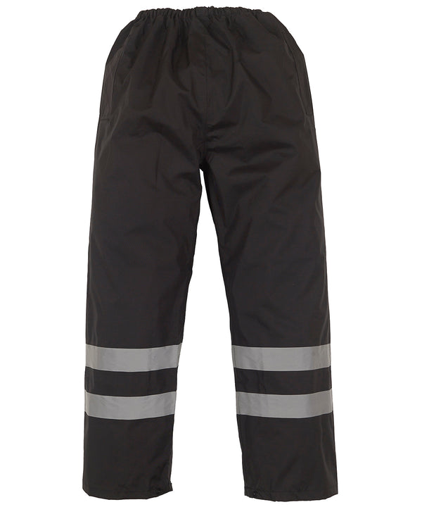 Black - Hi-vis waterproof overtrousers (HVS461) Trousers Yoko Must Haves, Plus Sizes, Safetywear, Workwear Schoolwear Centres