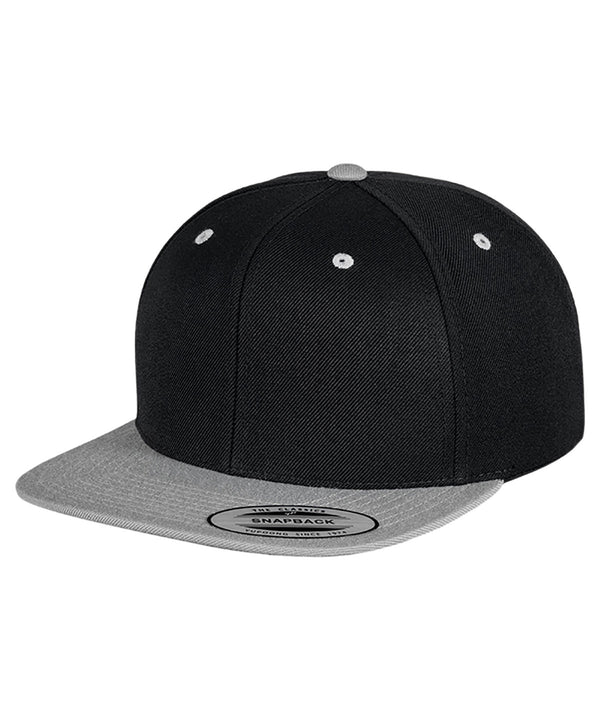 Black/Silver - The classic snapback 2-tone (6089MT) Caps Flexfit by Yupoong Headwear, New Colours for 2023, Rebrandable Schoolwear Centres
