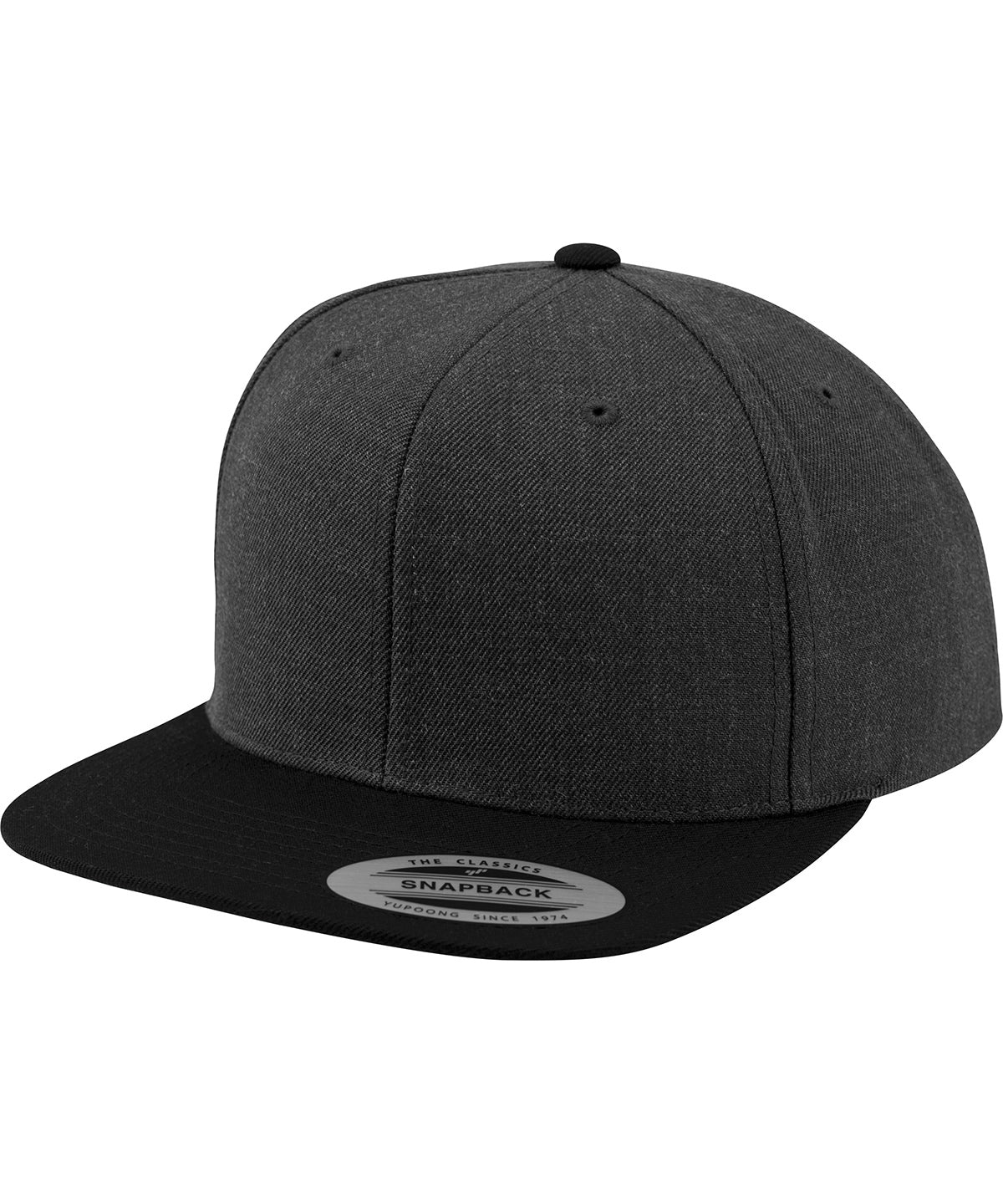 Charcoal/Black - The classic snapback 2-tone (6089MT) Caps Flexfit by Yupoong Headwear, New Colours for 2023, Rebrandable Schoolwear Centres