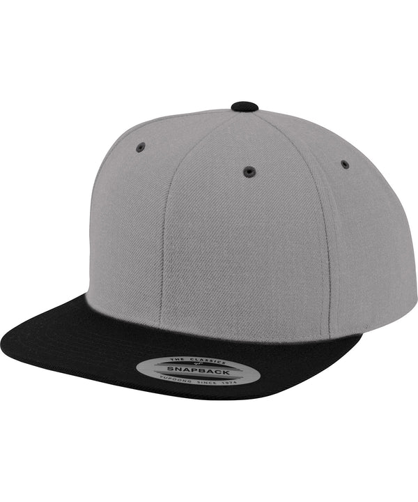 Heather/Black - The classic snapback 2-tone (6089MT) Caps Flexfit by Yupoong Headwear, New Colours for 2023, Rebrandable Schoolwear Centres