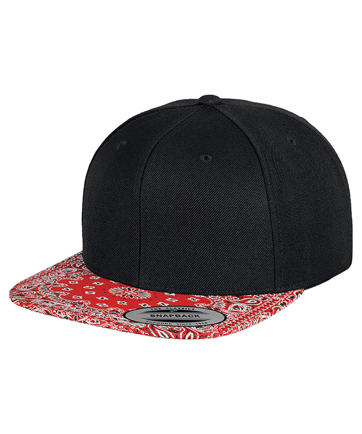 Black/Bandana Red - Fashion print snapback (6089DESIGNER) Caps Flexfit by Yupoong Headwear Schoolwear Centres