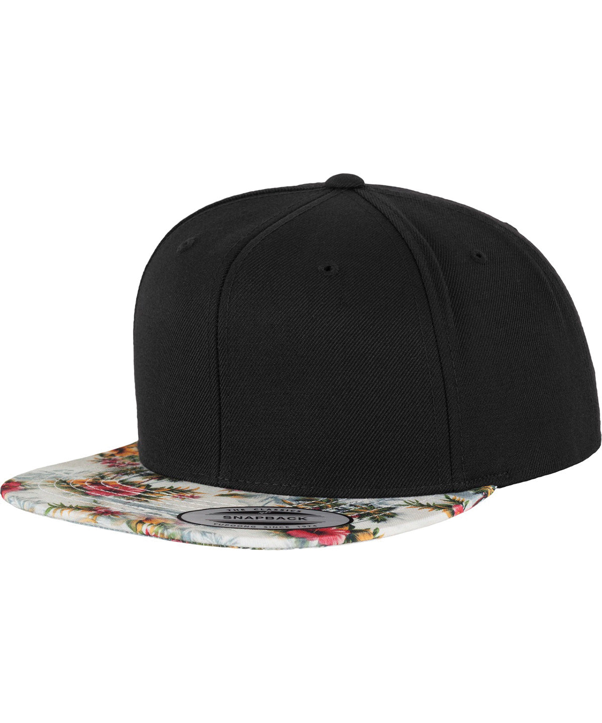 Black/Floral Mint - Fashion print snapback (6089DESIGNER) Caps Flexfit by Yupoong Headwear Schoolwear Centres