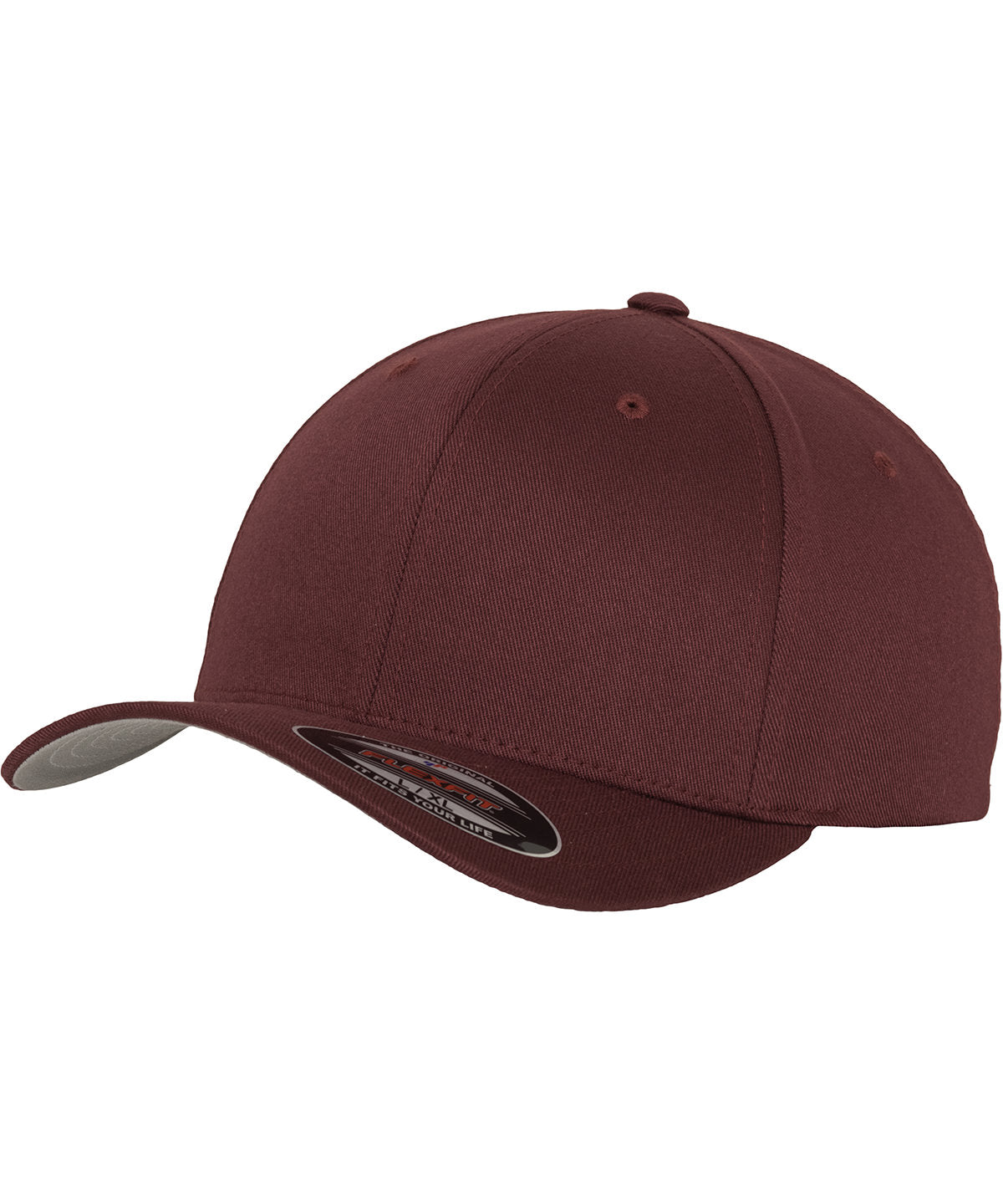 Maroon - Flexfit fitted baseball cap (6277) Caps Flexfit by Yupoong 2022 Spring Edit, Headwear, Must Haves, New Colours for 2023, Rebrandable, Summer Accessories Schoolwear Centres