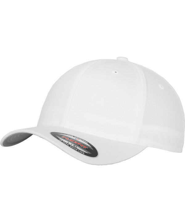 White - Flexfit fitted baseball cap (6277) Caps Flexfit by Yupoong 2022 Spring Edit, Headwear, Must Haves, New Colours for 2023, Rebrandable, Summer Accessories Schoolwear Centres