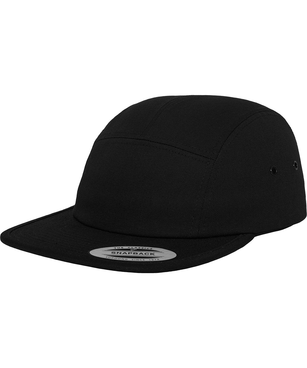 Black - Classic 5-panel jockey cap (7005) Caps Flexfit by Yupoong Headwear, Must Haves, New Colours for 2023, Rebrandable Schoolwear Centres