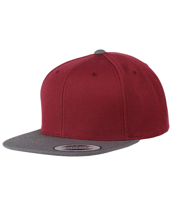 Burgundy/Charcoal - Varsity snapback (6089M) Caps Flexfit by Yupoong Headwear, Rebrandable Schoolwear Centres