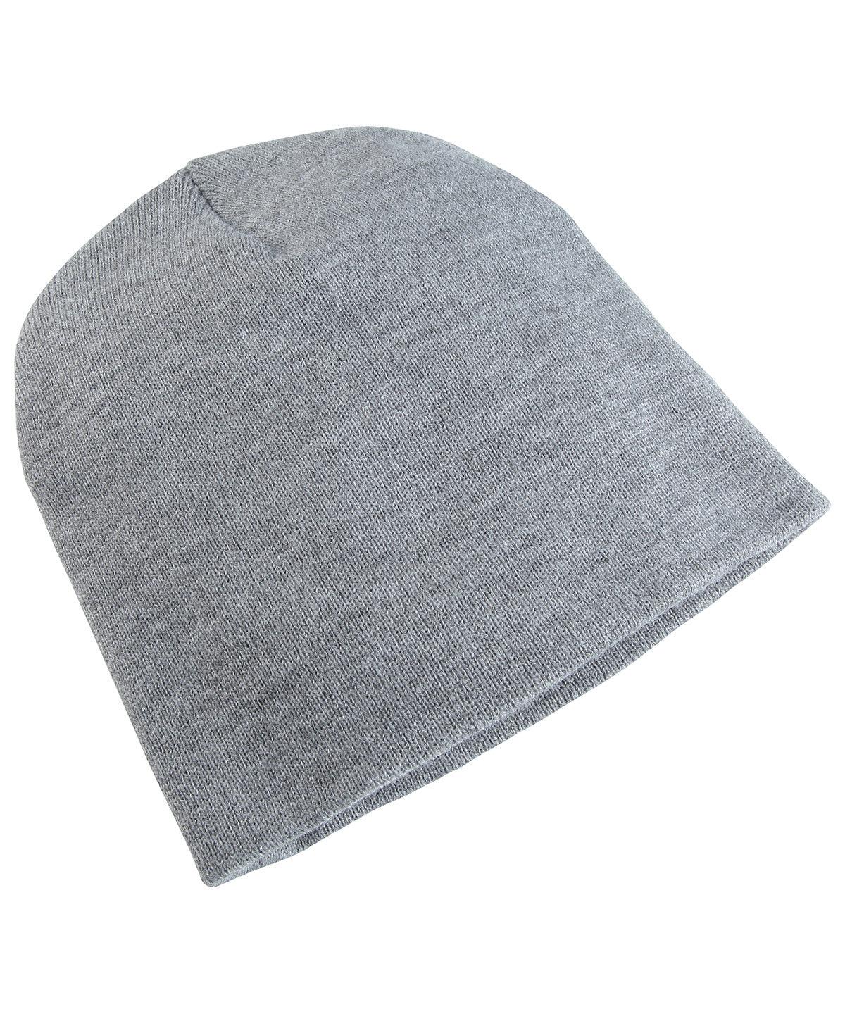Heather Grey - Heavyweight beanie (1500KC) Hats Flexfit by Yupoong Headwear, New Colours for 2023, Winter Essentials Schoolwear Centres
