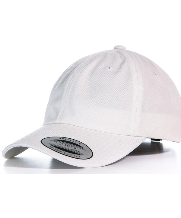 White - Dad hat baseball strap back (6245CM) Caps Flexfit by Yupoong Headwear, Must Haves, New Colours for 2023 Schoolwear Centres