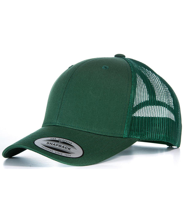 Bottle Green/Bottle Green - Retro trucker cap (6606) Caps Flexfit by Yupoong 2022 Spring Edit, Headwear, Must Haves, New Colours For 2022, New Colours for 2023, Rebrandable, Summer Accessories Schoolwear Centres