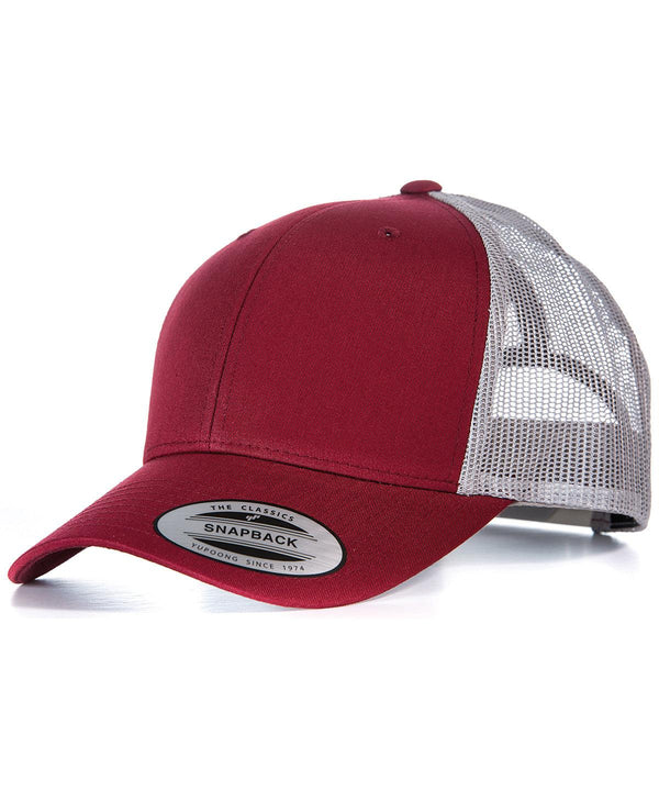Burgundy/Light Grey - Retro trucker cap (6606) Caps Flexfit by Yupoong 2022 Spring Edit, Headwear, Must Haves, New Colours For 2022, New Colours for 2023, Rebrandable, Summer Accessories Schoolwear Centres