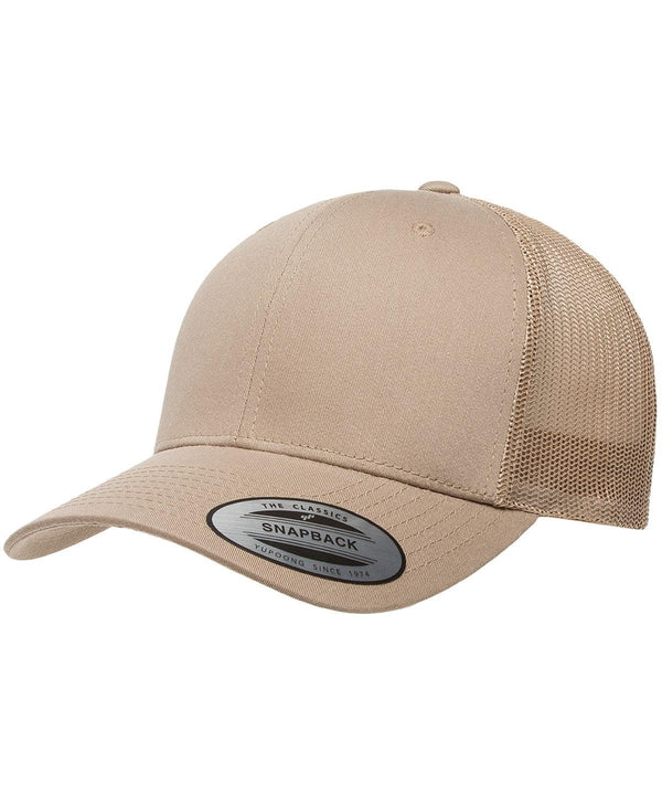 Khaki/Khaki - Retro trucker cap (6606) Caps Flexfit by Yupoong 2022 Spring Edit, Headwear, Must Haves, New Colours For 2022, New Colours for 2023, Rebrandable, Summer Accessories Schoolwear Centres