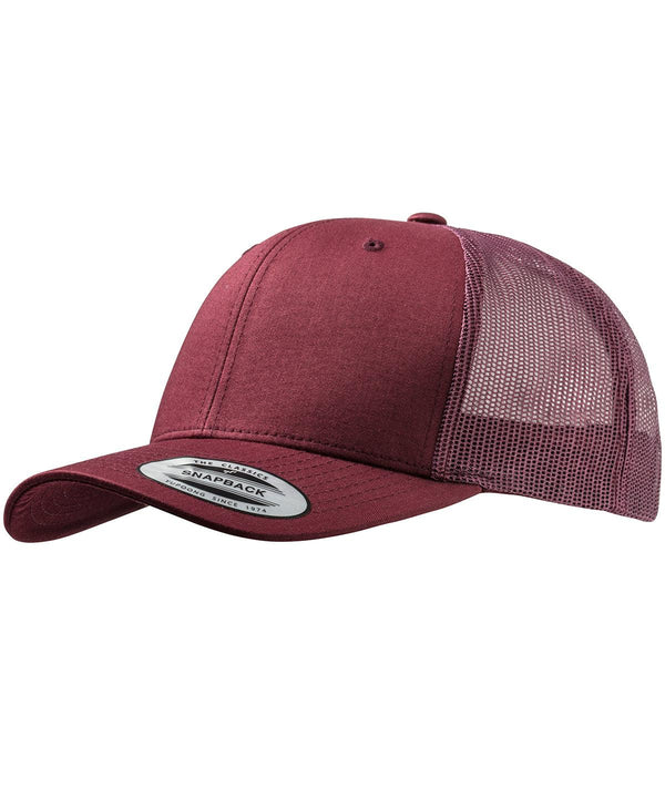 Maroon/Maroon - Retro trucker cap (6606) Caps Flexfit by Yupoong 2022 Spring Edit, Headwear, Must Haves, New Colours For 2022, New Colours for 2023, Rebrandable, Summer Accessories Schoolwear Centres