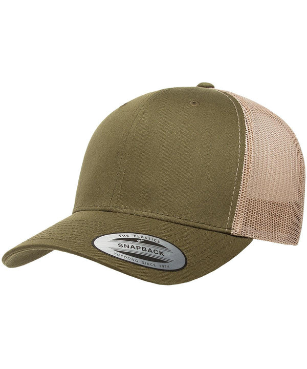 Moss/Khaki - Retro trucker cap (6606) Caps Flexfit by Yupoong 2022 Spring Edit, Headwear, Must Haves, New Colours For 2022, New Colours for 2023, Rebrandable, Summer Accessories Schoolwear Centres