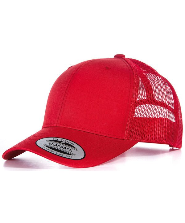 Red/Red - Retro trucker cap (6606) Caps Flexfit by Yupoong 2022 Spring Edit, Headwear, Must Haves, New Colours For 2022, New Colours for 2023, Rebrandable, Summer Accessories Schoolwear Centres