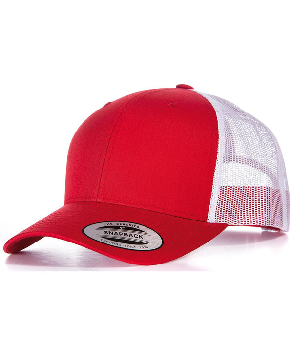 Red/White - Retro trucker cap (6606) Caps Flexfit by Yupoong 2022 Spring Edit, Headwear, Must Haves, New Colours For 2022, New Colours for 2023, Rebrandable, Summer Accessories Schoolwear Centres