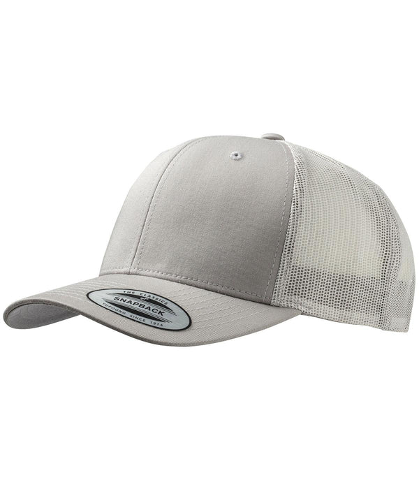 Silver/Silver - Retro trucker cap (6606) Caps Flexfit by Yupoong 2022 Spring Edit, Headwear, Must Haves, New Colours For 2022, New Colours for 2023, Rebrandable, Summer Accessories Schoolwear Centres