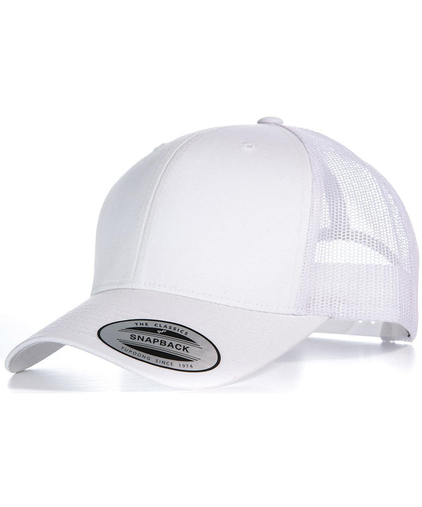 White/White - Retro trucker cap (6606) Caps Flexfit by Yupoong 2022 Spring Edit, Headwear, Must Haves, New Colours For 2022, New Colours for 2023, Rebrandable, Summer Accessories Schoolwear Centres