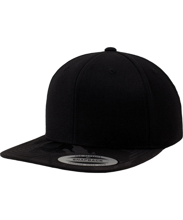 Black Camo - Camo visor snapback (6089CV) Caps Flexfit by Yupoong Camo, Headwear, Rebrandable Schoolwear Centres