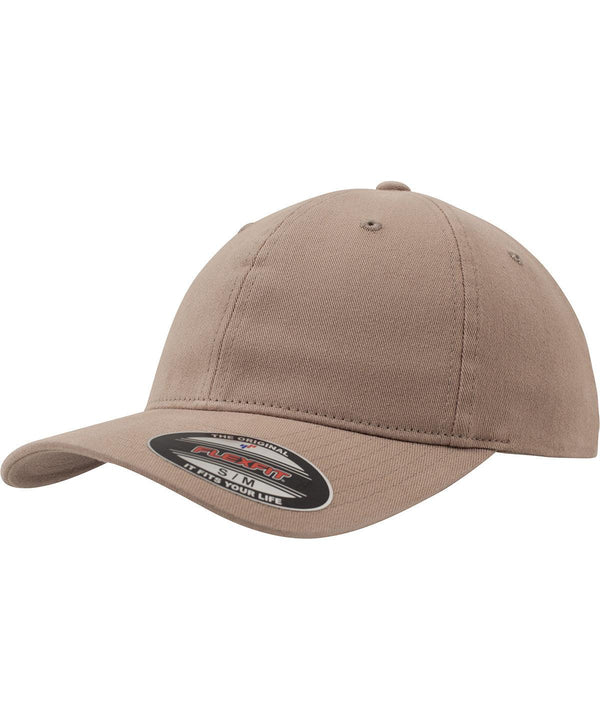 Khaki - Flexfit garment washed cotton dad hat (6997) Caps Flexfit by Yupoong Headwear, Rebrandable Schoolwear Centres