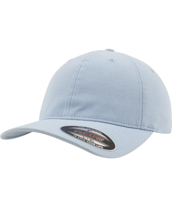 Light Blue - Flexfit garment washed cotton dad hat (6997) Caps Flexfit by Yupoong Headwear, Rebrandable Schoolwear Centres