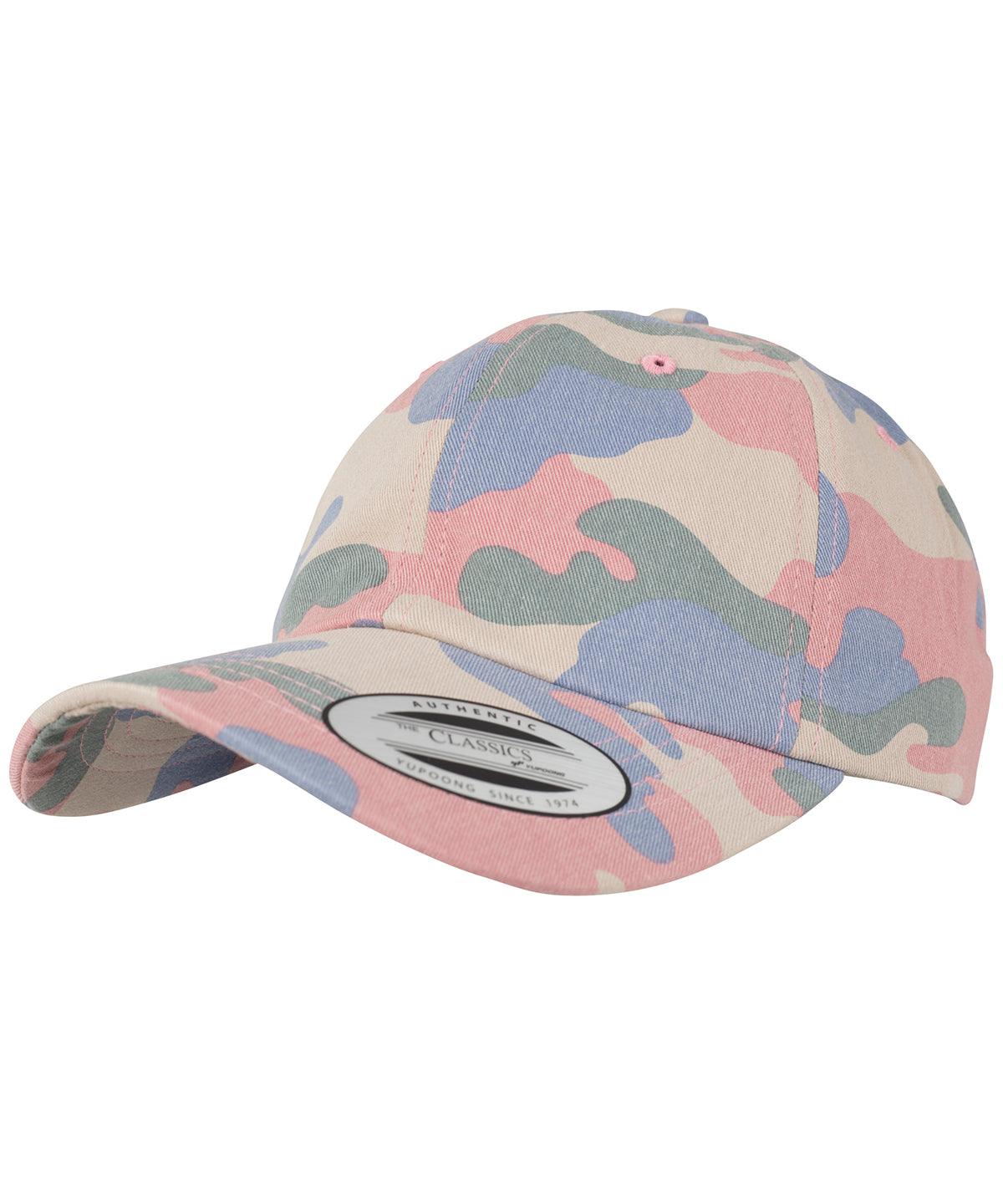 Roseblue Camo - Low-profile cotton camo cap (6245FC) Caps Flexfit by Yupoong Camo, Headwear, Rebrandable Schoolwear Centres