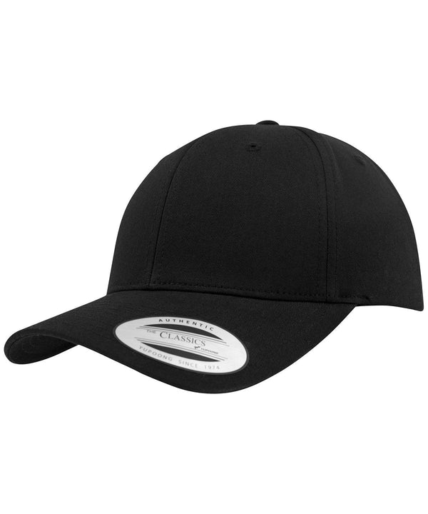 Black - Curved classic snapback (7706)(7706) Caps Flexfit by Yupoong Headwear, Must Haves, New Colours For 2022, New Colours for 2023, Rebrandable Schoolwear Centres