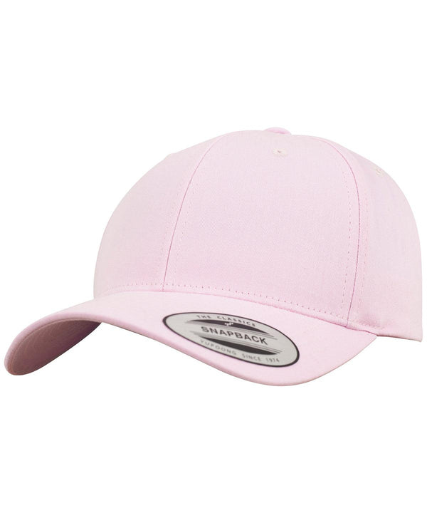 Pink - Curved classic snapback (7706)(7706) Caps Flexfit by Yupoong Headwear, Must Haves, New Colours For 2022, New Colours for 2023, Rebrandable Schoolwear Centres