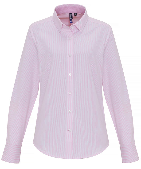 Women's cotton-rich Oxford stripes blouse