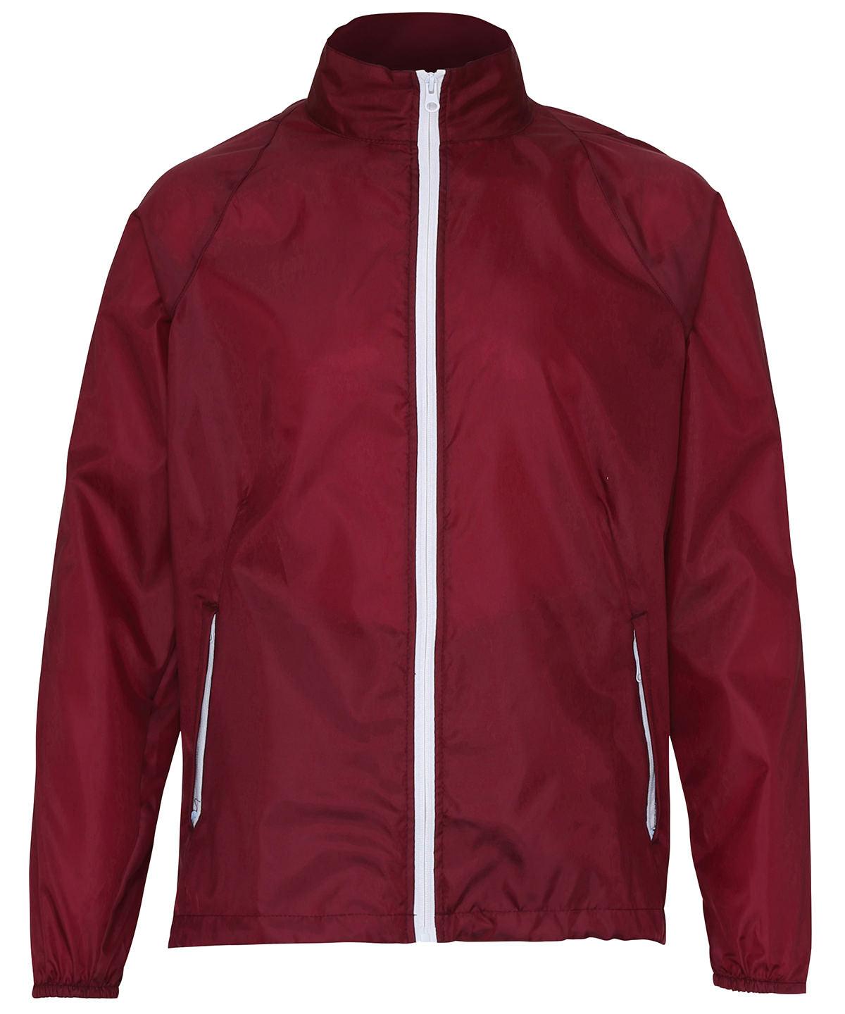 Burgundy/White - Contrast lightweight jacket Jackets 2786 Alfresco Dining, Camo, Jackets & Coats, Lightweight layers, Rebrandable, S/S 19 Trend Colours Schoolwear Centres